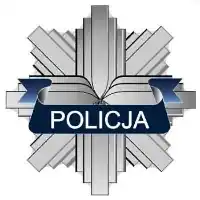 Odznaka policjanta, który nakłada mandat z taryfikatora mandatów