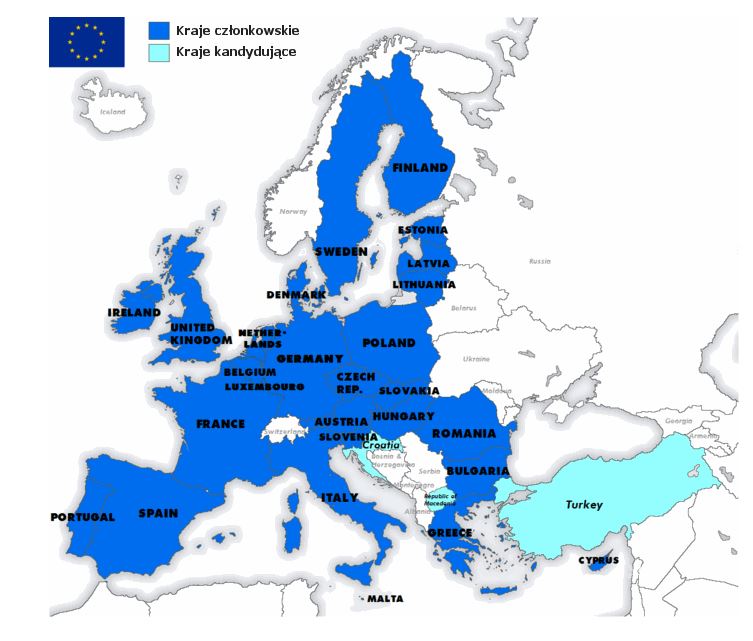 zdjęcie mapa państwa Unii europejskiej